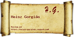 Heisz Gorgiás névjegykártya